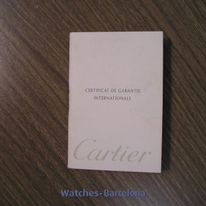 Cartier certificado de garantia internacional Cartier